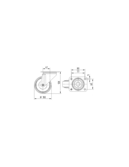 Roulette 100mm Tente 160Kg